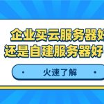 企业买云服务器好还是自建服务器好？